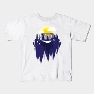 Modern skyscrapers stone henge silhouette graphic art Kids T-Shirt